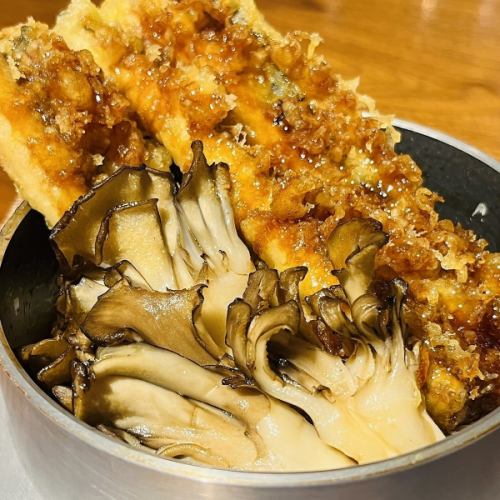穴子天と舞茸の釜飯