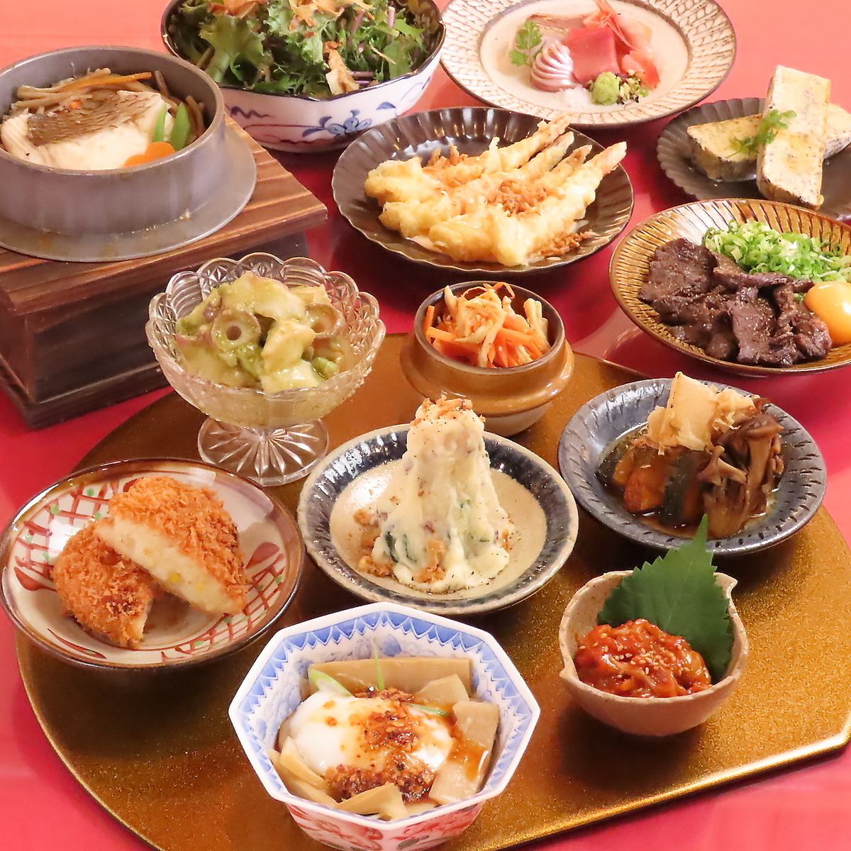 飲み放題付きコースは全3種！本マグロのお刺身や名物釜飯も♪