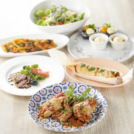 [休閒套餐]主菜「烤雞」7道菜，含2.5小時無限暢飲4,500日圓