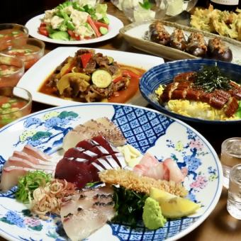 6月1日～【季節のコース】～夏version～鮮魚五種盛りなど全8品+2時間飲み放題付6000円
