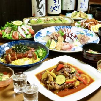 6月1日～【こだわり夏宴会コース】鮮魚五種盛り鰻のバラちらしなど全9品+2時間飲み放題付7,000円