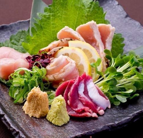 Assorted morning chicken sashimi