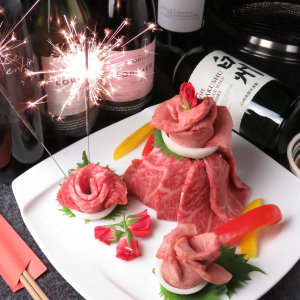 [生日、纪念日等庆祝活动用的肉饼]也可以接受庆祝用的肉饼！！（4,400日元起，根据预算而定）