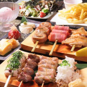 [Recommended for first-time visitors!] Kushiyaki course with 2 hours of all-you-can-drink 3,960 yen (tax included)