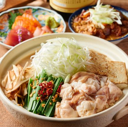 ★Selectable Hot Pot Course★ 2.5 hours all-you-can-drink included 4,000 yen 8 dishes ◎Hakata-style authentic green onion motsunabe or plain hot pot course