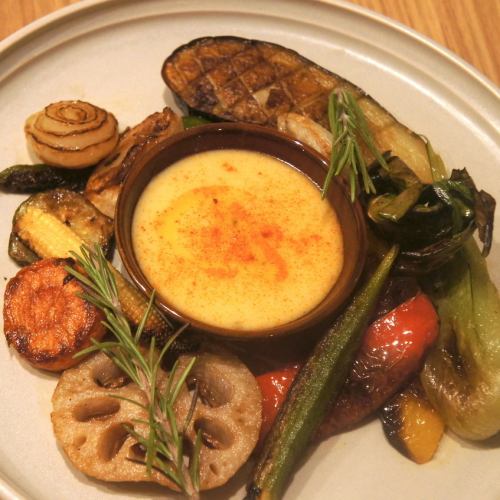 Bagna cauda with seasonal roasted vegetables