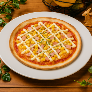 ベーコンとコーンのバンビーノピザ