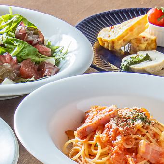 【fujibanaコース】旨味広がる野菜テリーヌ＆季節彩るパスタ付コース　全6品5500円(税込)