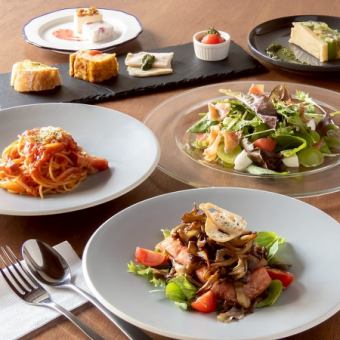 【fujibanaコース】鮭のグリルや野菜のテリーヌ、パスタなど！全9品⇒5500円(税込)