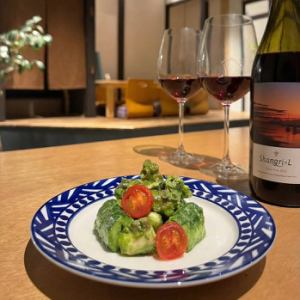 タコときゅうりのわさびジェノベーゼ