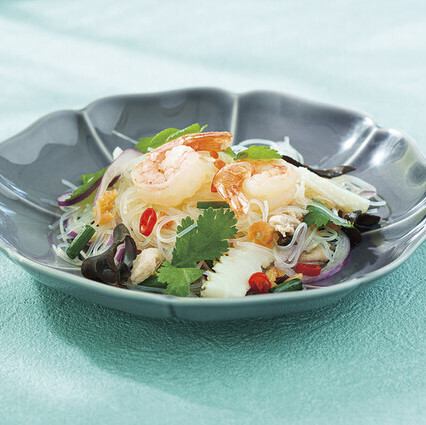 Spicy seafood and glass noodle salad