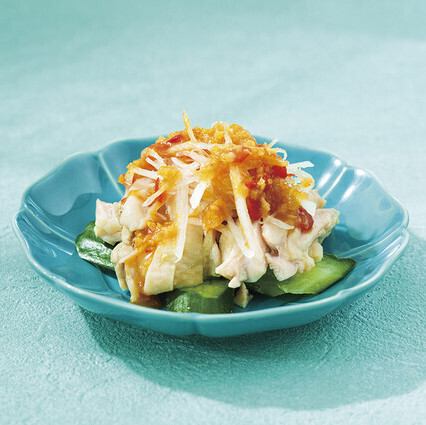 Boiled chicken with Taochio sauce