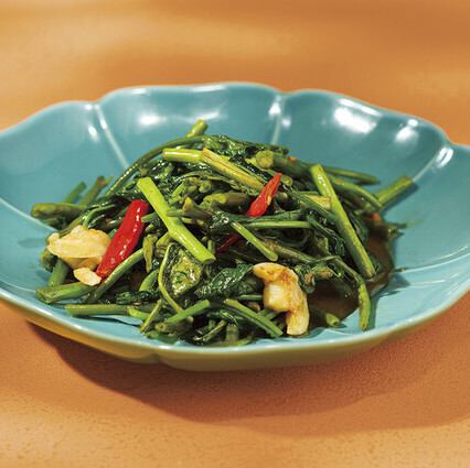 Stir-fried water spinach with taochao sauce