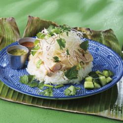 Mango Tree's aromatic vegetable Khao Man Gai
