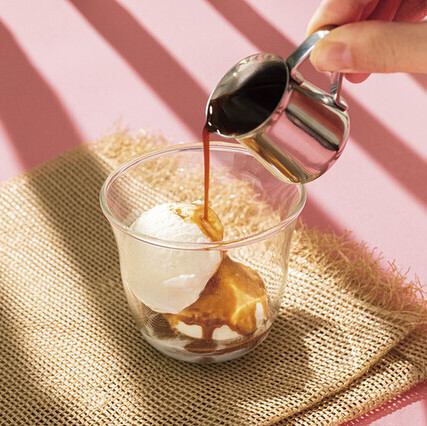 Coconut ice cream affogato