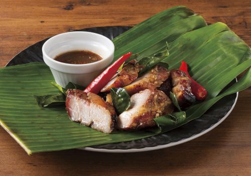 豚トロ肉のBBQグリル