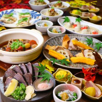 5500円⇒5000円【竹コース】カツオの藁焼き×和歌山豚藁焼きなど全8品◇最大3時間飲み放題