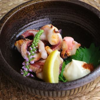 イカゲソの藁焼き　～一味マヨ～