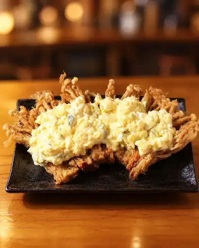 えのきが主役の南蛮、頼んでみてください。

鶏じゃなくてえのきです。
でもザクザクした衣の食感は本物で、上にのった濃厚タルタルとの組み合わせがちゃんとうまい。

鉄板焼肉や馬刺しを頼んだあと、「もう一品なんかないかな」ってなるタイミングにちょうどいい一皿です。

竹ノ塚駅東口から1分、どまんなかでお待ちしています。

#博多鉄板焼肉どまんなか #竹ノ塚グルメ #九州料理 #新えのき南蛮 #竹ノ塚居酒屋