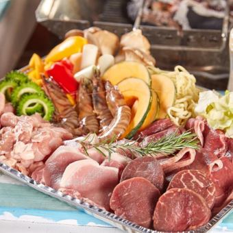 【3時間飲み放題付】海外ビールで乾杯！ビアガーデンBBQ&ハンバーグ食べ放題【3999円】