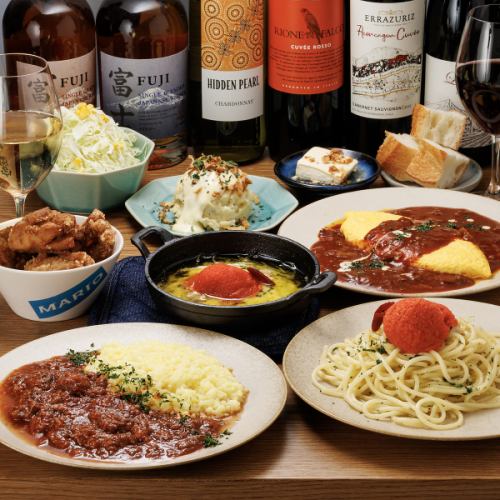 《大満足》人気メニューに加えて、選べるピッツァやリゾットも楽しめる！9 品2500円コース