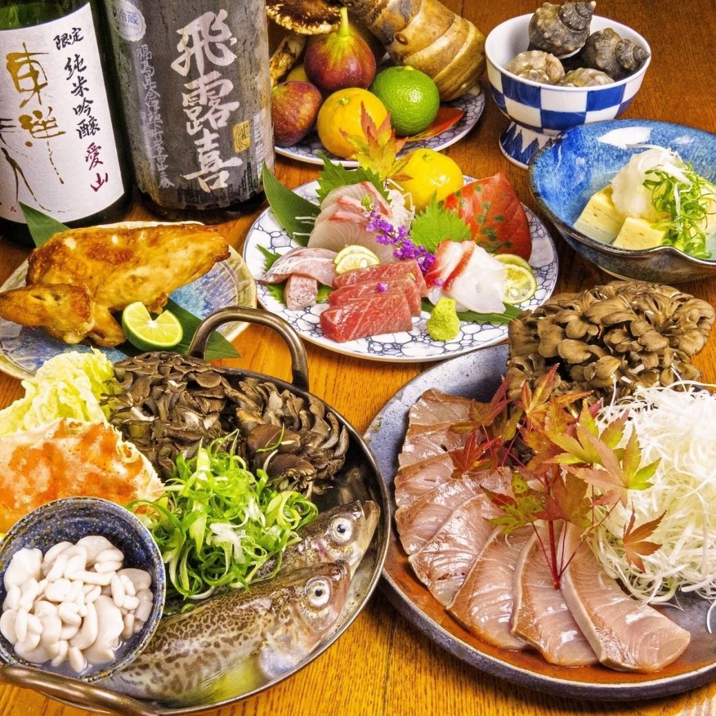 Seafood shabu-shabu, assorted special side dishes