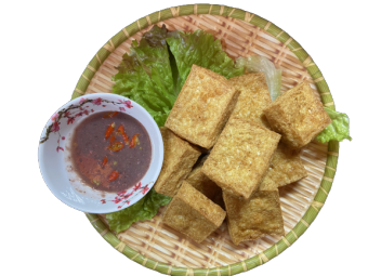 5.Crispy deep-fried tofu with shrimp sauce