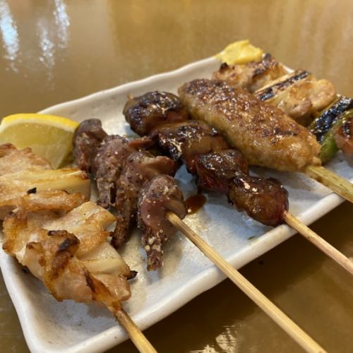 Charcoal-grilled yakitori & charcoal-grilled hormone skewers