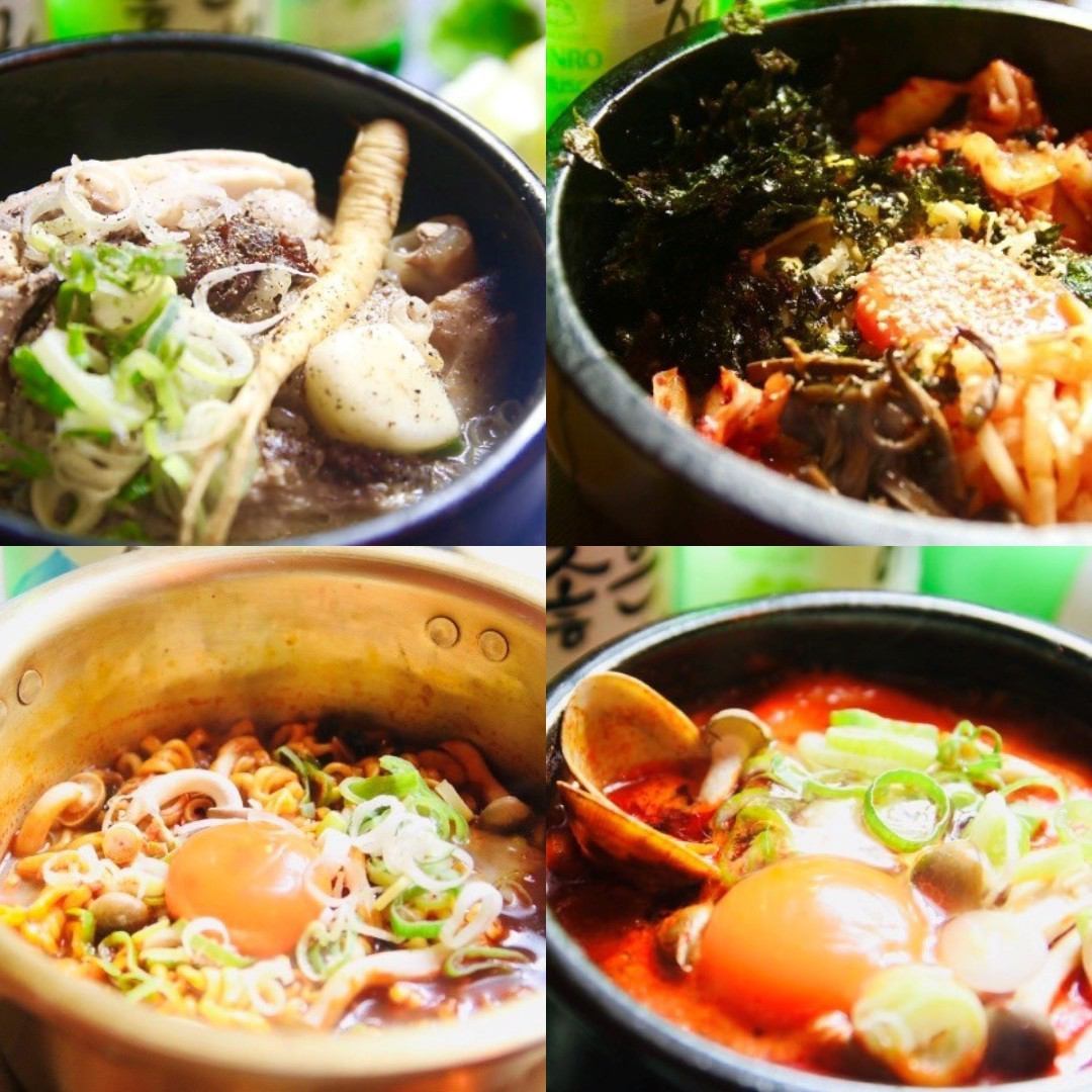我们有各种各样的菜单项目，如汤和石锅拌饭！