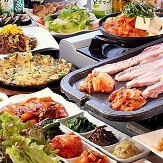 Easily enjoy the famous samgyeopsal! [Pork buza course] 2 hours all-you-can-drink included, 10 dishes in total, 3,980 yen