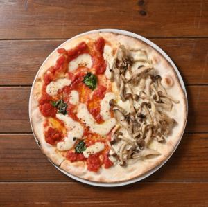 [Half & Half] 瑪格麗特蘑菇披薩