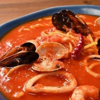 海の幸トマトスープパスタ
