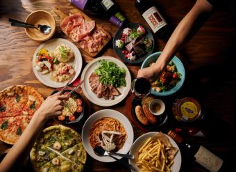 【プレミアムコース】180分飲み放題!30種から選べる名物ピザ&生ハム盛合せなど全14品★4500円