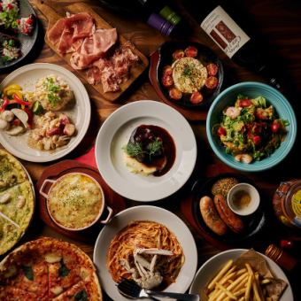 【贅沢忘年会コース】180分飲み放題!選べるピザ&牛タン・グラタンパスタなど全14品★5000円