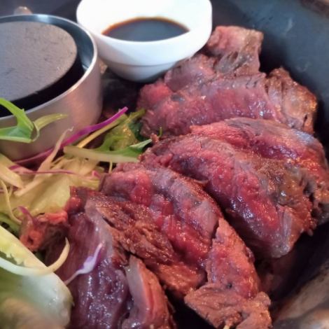 Horse fillet rare steak