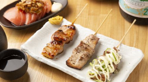 豚バラ串3種盛