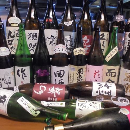 A wide selection of shochu and sake