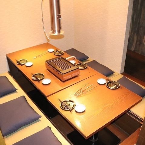 Relax in our semi-private tatami room with sunken kotatsu tables.