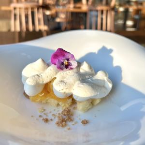 季節のフルーツとレアチーズムース