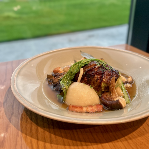 【三品シェフのスペシャリテ】カブときのこの焼きロールキャベツ★サラダバー付