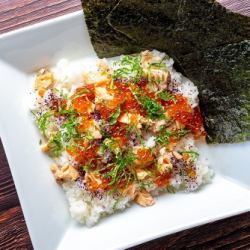 Salmon and salmon roe meal for parents and children