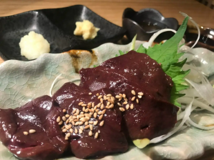 Horse liver sashimi (very rare item)