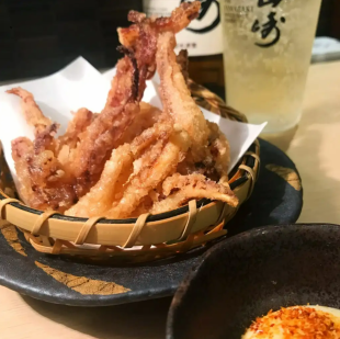 Deep fried squid tentacles