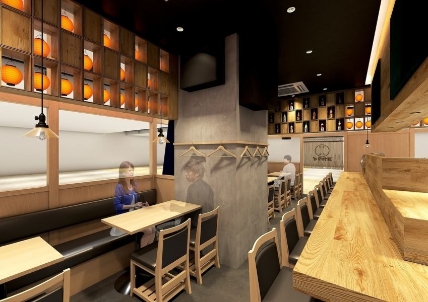 【カウンター席が充実！お一人様でもお気軽にどうぞ♪】当店にはカウンター席が豊富にございますので、日本酒好きの方やお一人でしっぽり飲みたい方にもオススメです。テイクアウトもございますのでそちらも是非ご利用ください！