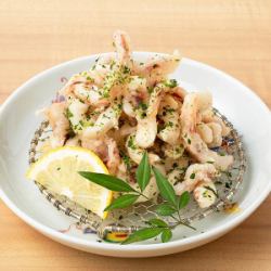 Thinly sliced squid with tempura sauce