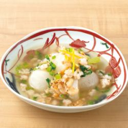 Turnip simmered in a warm shrimp broth