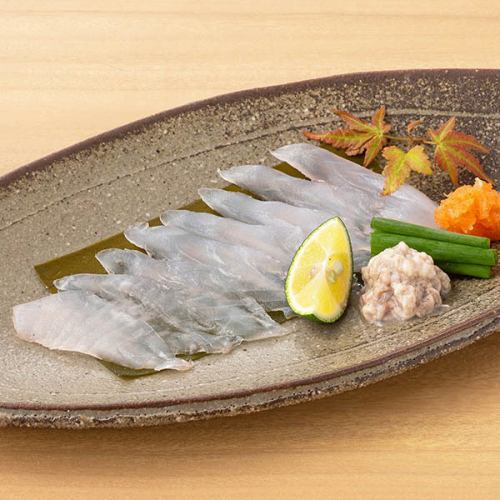 薄切絲鰭魚配肝臟