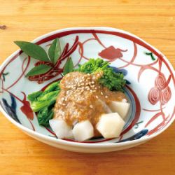 菜の花と菊芋の胡麻和え