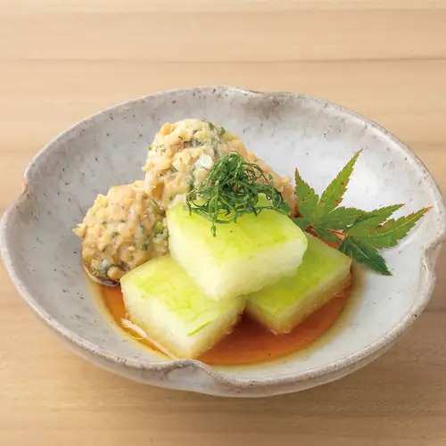 青しそ鶏団子と冬瓜のたいたん