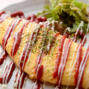Cheese and mentaiko omelet